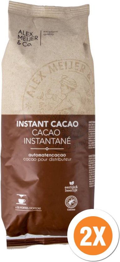 Foto: Alex meijer instant cacao 2x1 kilo zak voordeelverpakking combi chocolademelk poeder