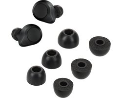 Housse pour écouteurs kwmobile 6x - Compatible avec Jabra Elite 85t - Fabriquée en mousse à memory de forme noire - Taille S, M et L