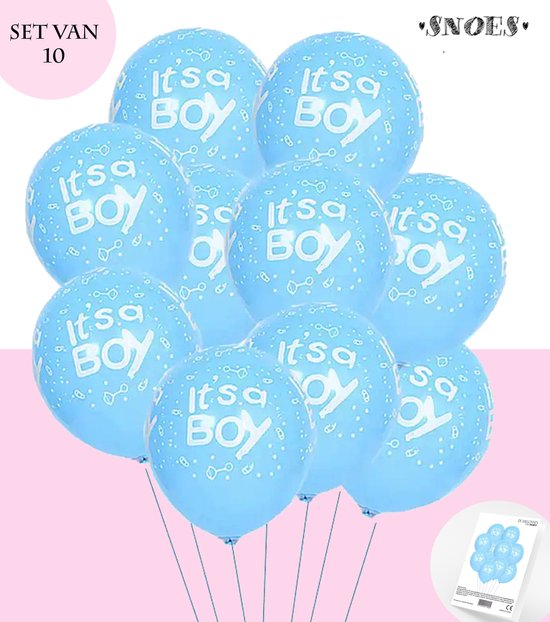Baby Blauwe - Gender Reveal - Geboorte Ballonnen - Snoes - Set van 10 Helium Latex Ballonnen - It