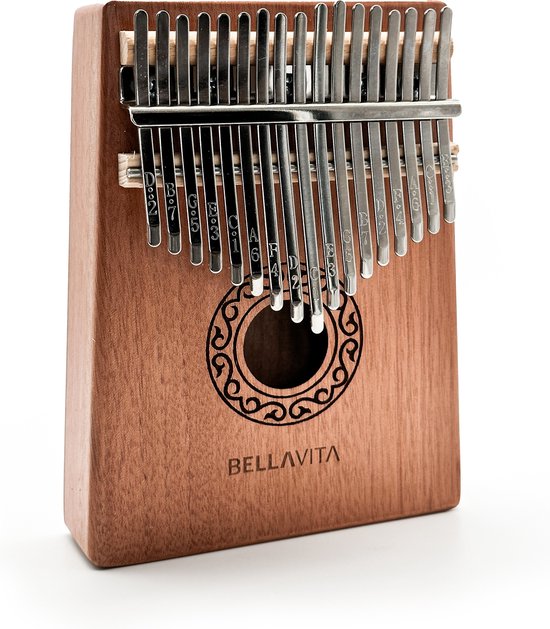 BELLAVITA Kalimba set - 17 tonen - Duimpiano - Muziekinstrument - Mahoniehout - Voor kinderen en volwassenen - Kalimba - Muziek - Piano