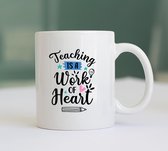 Mok Teaching is a work of heart- Afscheidscadeau - Bedankt Juf - Juf Mok - Bedankt - Cadeau Juf - Cadeau Meester - Mok