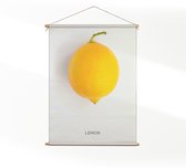 Textielposter Lemon Citroen L (85 X 60 CM) - Wandkleed - Wanddoek - Wanddecoratie