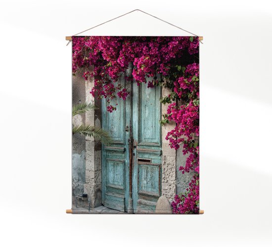 Textielposter Roze deuren CM) - Wandkleed - Wanddoek - Wanddecoratie