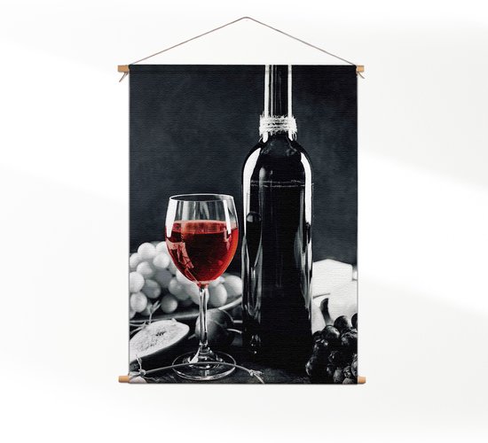 Textielposter Red Red Wine 01 XXL (165 X 120 CM) - Wandkleed - Wanddoek - Wanddecoratie