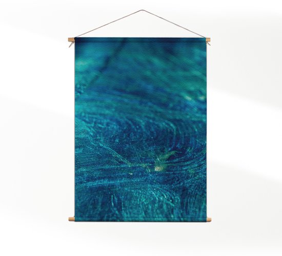 Textielposter Blue Ice XXL (165 X 120 CM) - Wandkleed - Wanddoek - Wanddecoratie