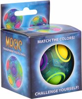 Magic - Transparante puzzel bal - Fidget - Zoek de juiste kleur - Puzzelen - Match de juiste kleuren - Breinbreker - 6 x 6 cm - Breinbreker bal - Magische bal - Cadeautip - Puzzel bal - Breinbreker voor kinderen en volwassenen - Denkspel