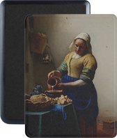 Lunso - Geschikt voor Kobo Nia hoes (6 inch) - Vegan Saffiano Leren sleep cover - Vermeer Melkmeisje