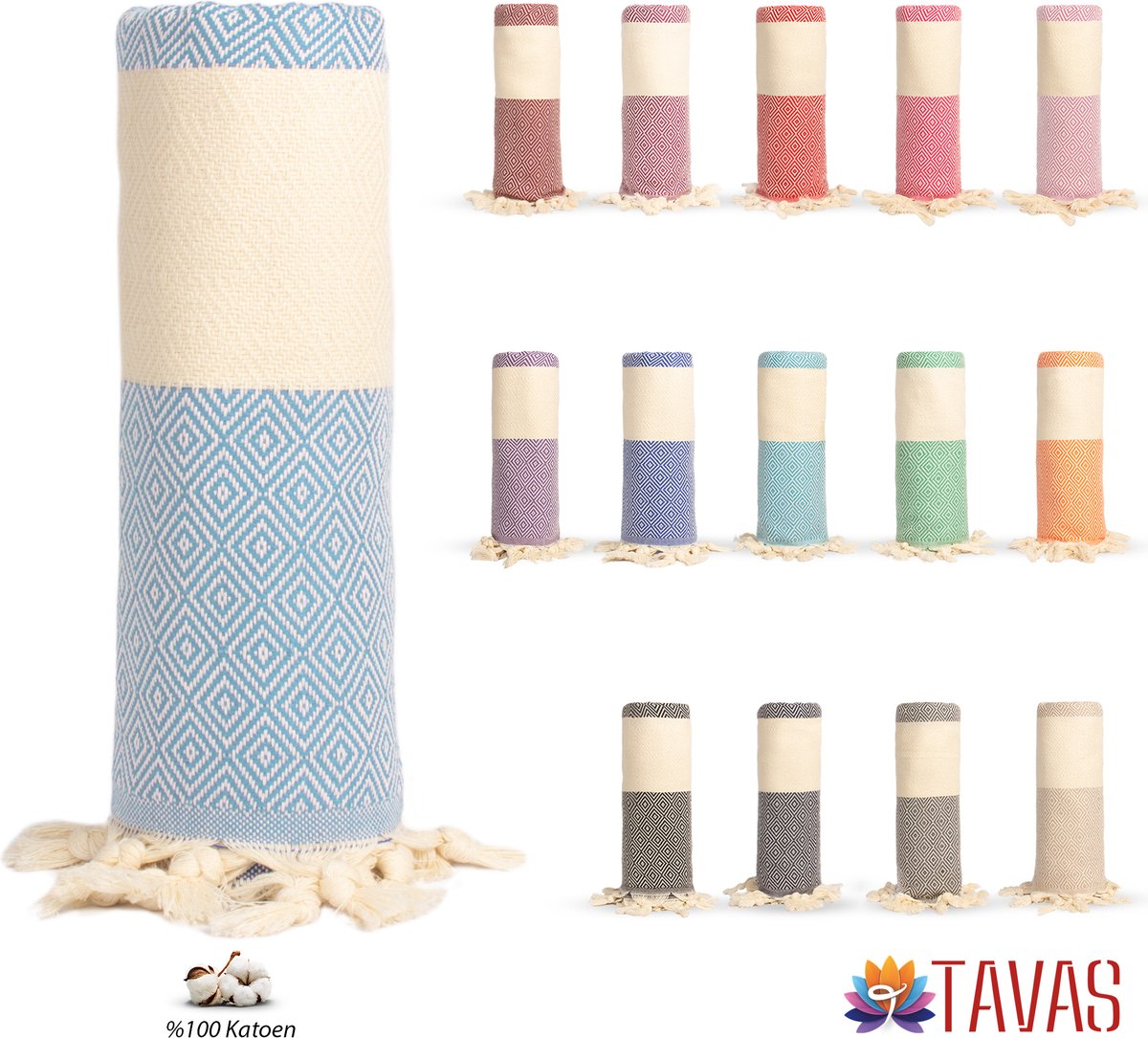 Tavas Hamamdoek Babyblauw Strandlaken %100 Katoen XL Saunalaken 100 x 180 cm Badhanddoek Groot Douchelaken Dames Hotel Handdoek Pestemal Fouta Pareo Yoga Deken Heren