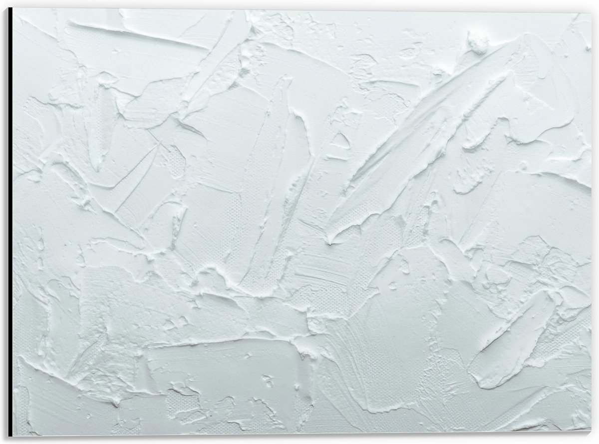 Dibond - Textuur van Witte Verf - 40x30 cm Foto op Aluminium (Wanddecoratie van metaal)