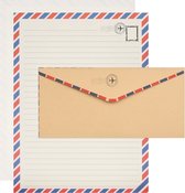 Belle Vous Briefpapier met Enveloppen (96 Stuks) - 48 Vellen Premium Letter-Formaat, 48 Enveloppen - Vintage Reispapierset Voor Uitnodigingen, Brieven Schrijven, Bedankbrieven en Meer