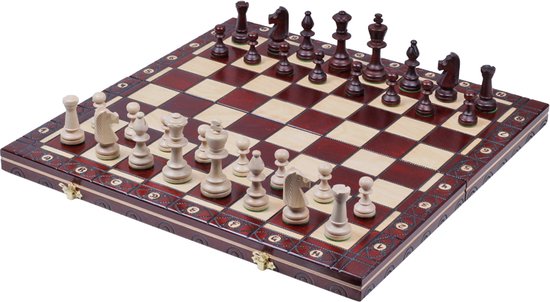 Thumbnail van een extra afbeelding van het spel Schaakset inclusief schaakbord en gewogen Staunton design schaakstukken - luxe schaakspel - compleet