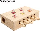 Mewoofun Massief Houten Katten Speelgoed - Wack a Mole - Interactief - Wooden Cat Toy