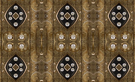 Papier Papier peint photo Intissé - Perles et Motif Géométrique Luxe - 254 x 184 cm