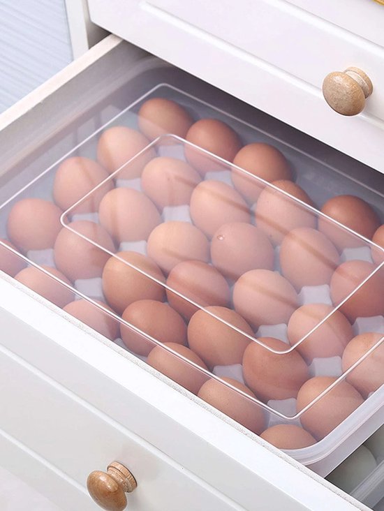 Koelkast Eierhouder, 2 Tier Eierrek Automatische Scrolling Eieren Stand Container, Koelkast Ei Opbergdoos Rolling Ei Dispenser Voor Keuken Koelkast