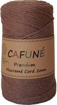 Cafuné Macrame koord - Premium -2mm-Roestbruin-230m-250-Gevochten koord-Gerecycled katoen-Koord-Macrame-Haken-Touw-Garen
