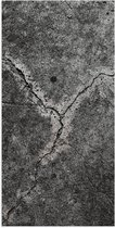 Poster Glanzend – Scheuren in Stenen Ondergrond - 50x100 cm Foto op Posterpapier met Glanzende Afwerking