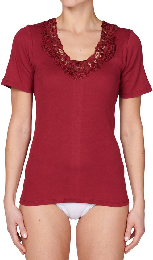 Toker Ladies Shirt dentelle, manches courtes 206/1 - 50 - Zwart