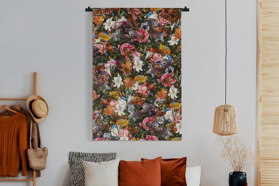 Tapisserie murale - Fleurs - Arc-en-ciel - Art - Maîtres anciens - Tapisserie - Tapisserie - Katoen - Décoration de la maison - 120x180 cm - Chambre - Tissu mural - Tenture murale - Décoration murale - Tapisseries