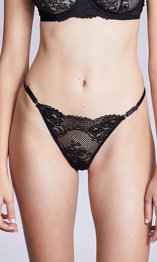 Valentine Dames Lingerie Brazilian Hipster (21SR07) - Ondergoed Dames - Maat S - ZWART