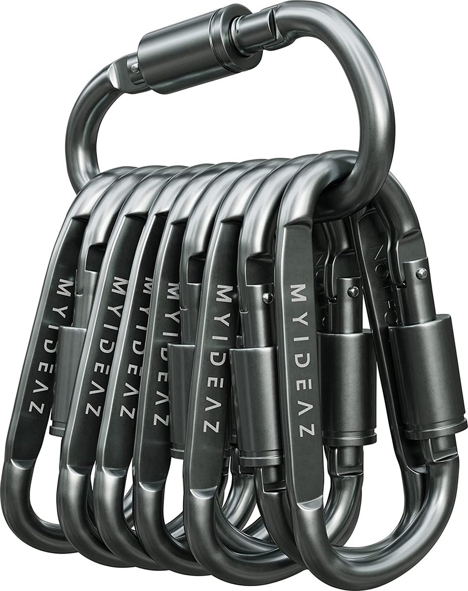 Lot De 12 Mousquetons En Aluminium En Forme De D, 4,6/5,6/6