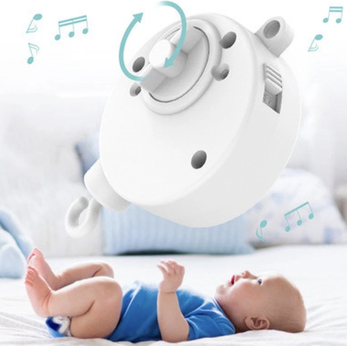 Support de mobile bébé musical de bras + Wind-up Music Box musique  confortable pouvoir porter beaucoup robot poupées