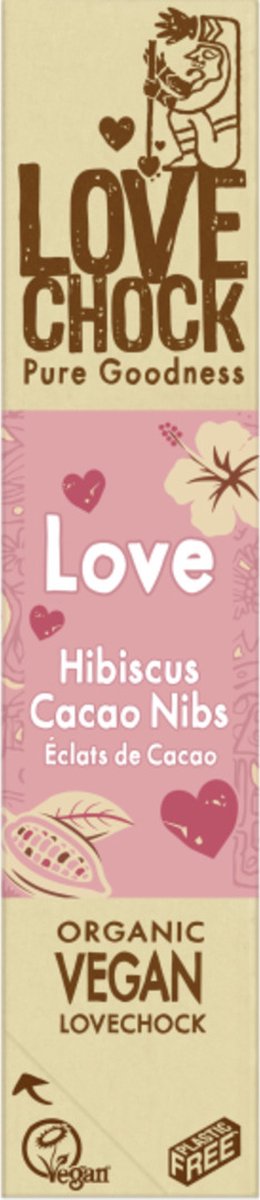 Lovechock Bar Love Hibiscus Cacoa Nibs Biologisch 40GR