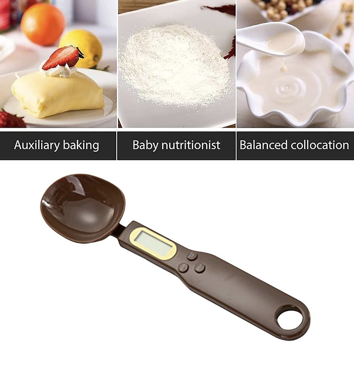 Cuillère Balance Numérique De Cuisine - Pèse De 1g à 800g - Écran LCD, Unités Convertibles (g/ml/tasse) - Pour Aliments Humains Et Animaux - 8