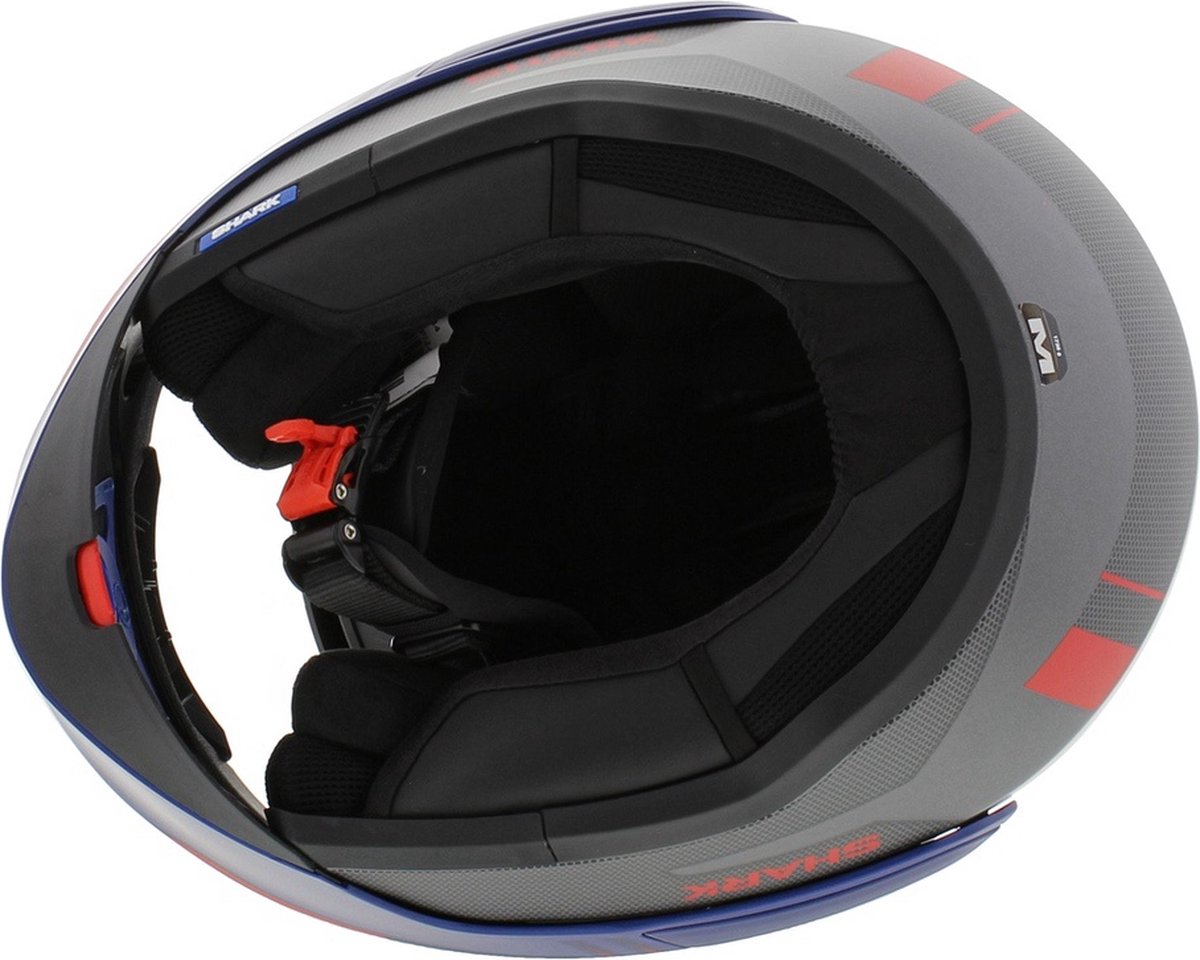 Shark Evo ES Kryd Mat Antraciet Blauw Rood ABR Systeemhelm - Maat XS - Helm – foto 6