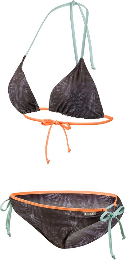 BECO triangel bikini, C-cup, gevoerd, uitneembare pads, zwart/multi color, maat 38