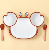 Assiette crabe en silicone souple - Bébés et Kids - Y compris les couverts adaptés aux enfants - Passe au lave-vaisselle