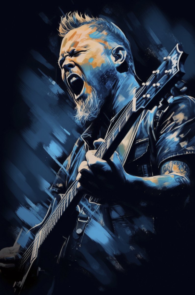 Muziek Posters - James Hetfield - Metallica Poster - Abstract Portret -  Wanddecoratie