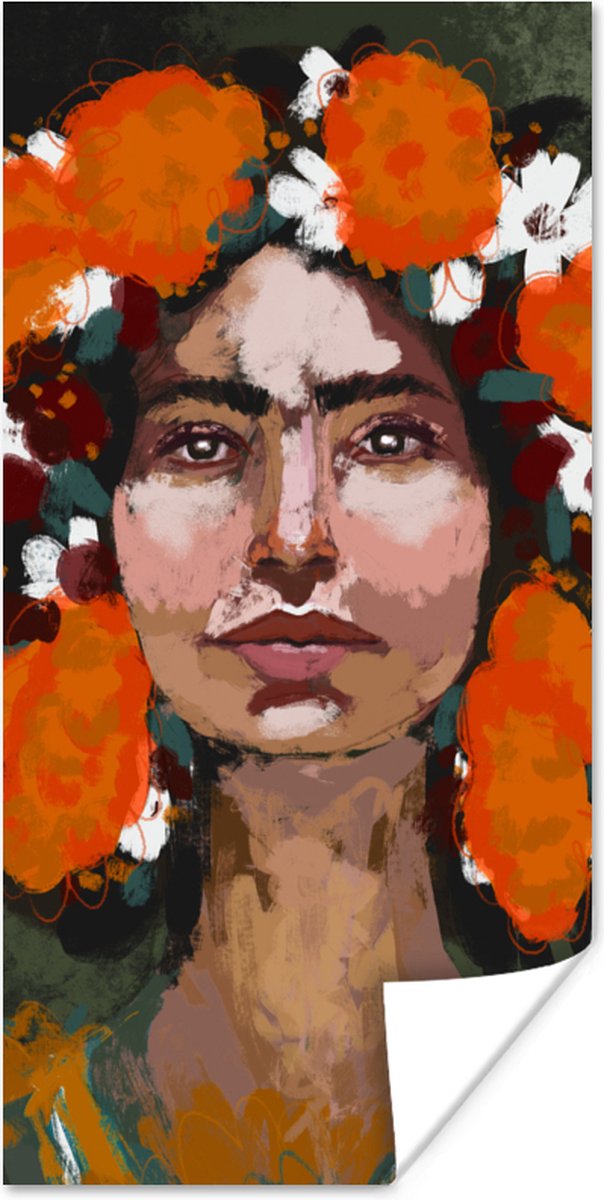Poster Abstract - Vrouw - Portret - Verf - 60x120 cm
