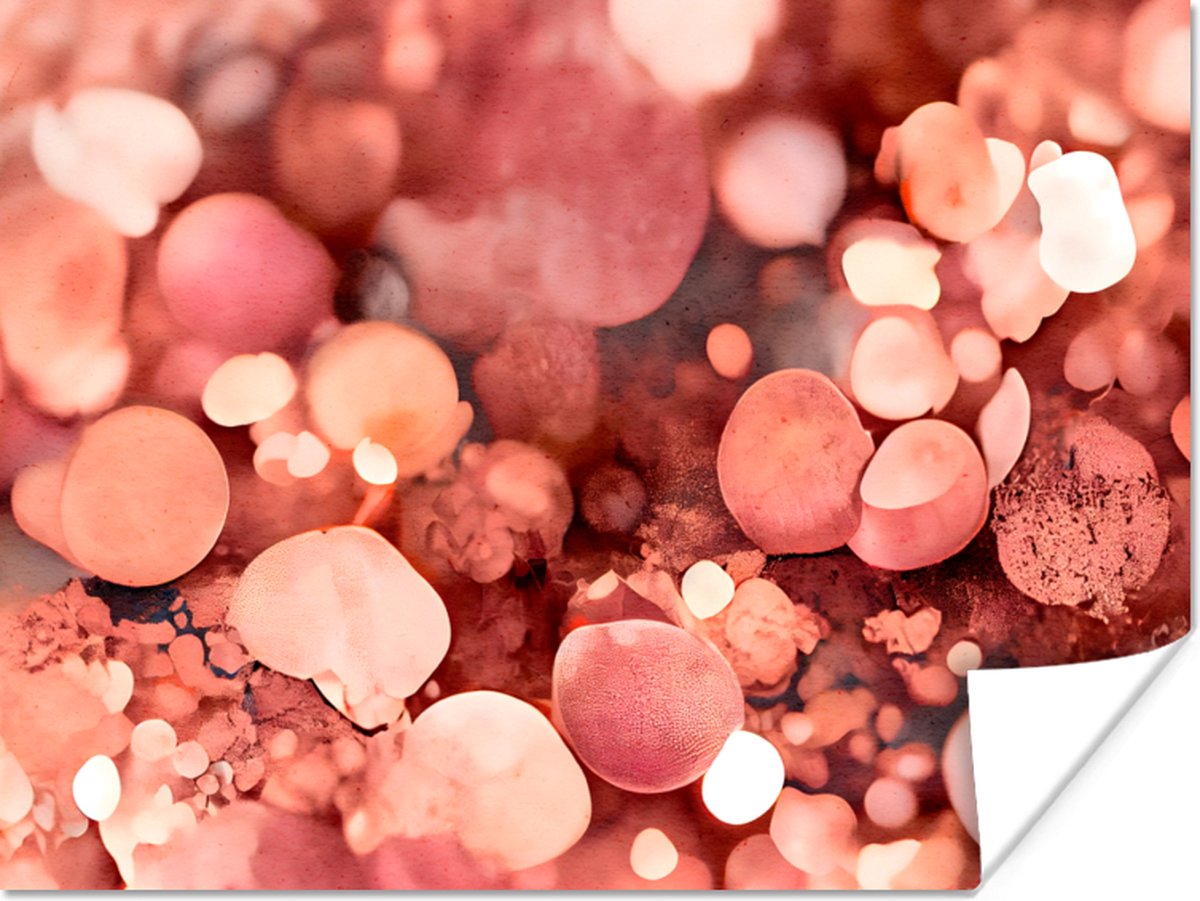 Poster Abstract - Glitter - Roze - Luxe - 80x60 cm