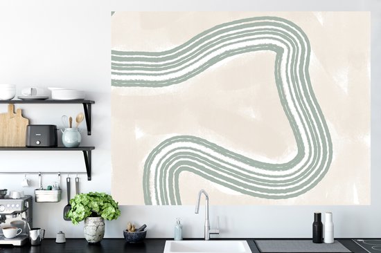 Muurstickers - Sticker Folie - Lijn - Abstract - Design - 160x120 cm - Plakfolie - Muurstickers Kinderkamer - Zelfklevend Behang XXL - Zelfklevend behangpapier - Stickerfolie