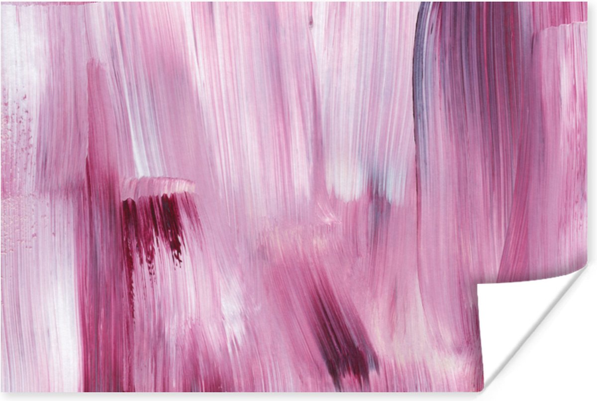 Poster Kleuren - Verf - Schilderij - Roze - 90x60 cm