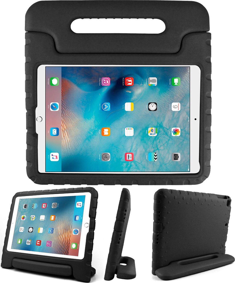 Geschikt Voor iPad 6/5 Hoes Kinderen - Hoesje Kind - 6e/5e Generatie Cover - Solidenz Kindertablet Hoes 2018/2017 - 9.7 Inch - Kidsproof Backcover - Met Pencil Houder - Kids Case - A2757 - A2777 - A2696 - Zwart