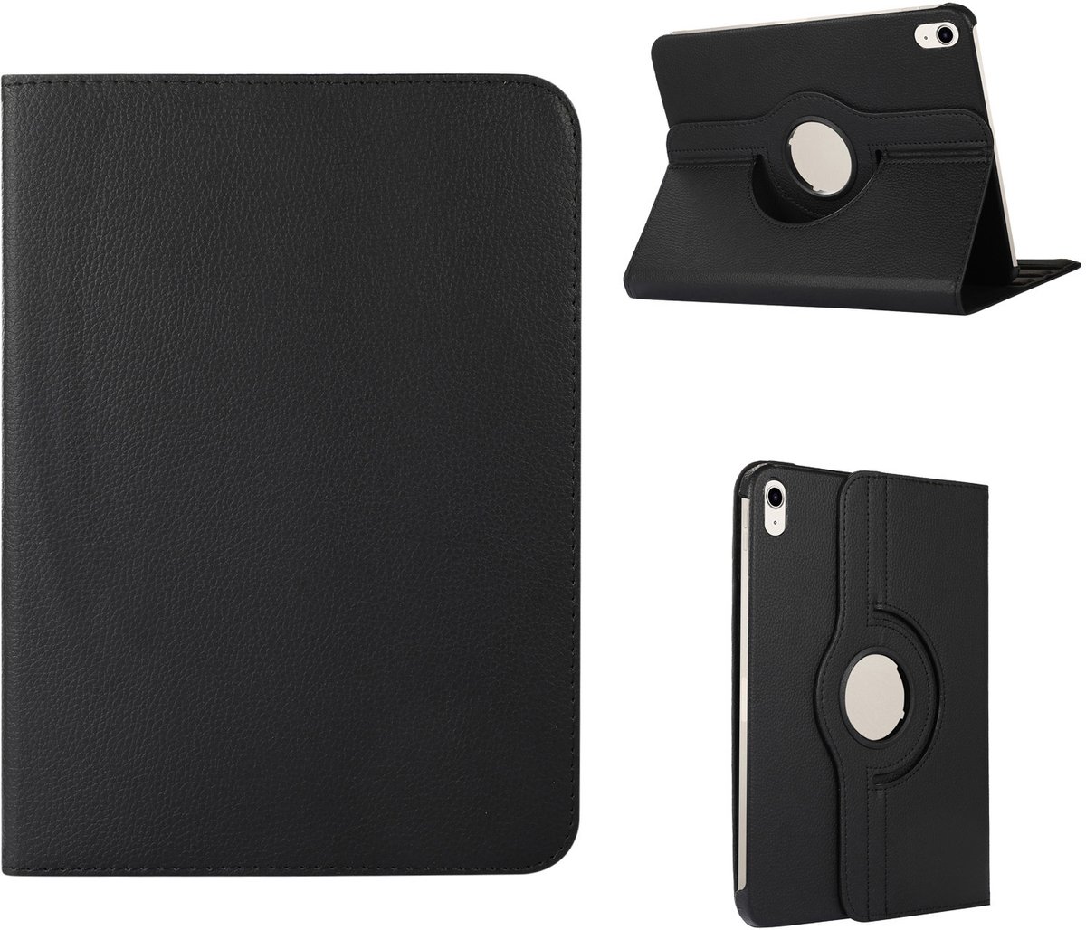 Hoes geschikt voor iPad 11 (A16) en iPad 10 - 2025 en 2022 - 10.9 Inch - Roterend Hoesje - Zwart