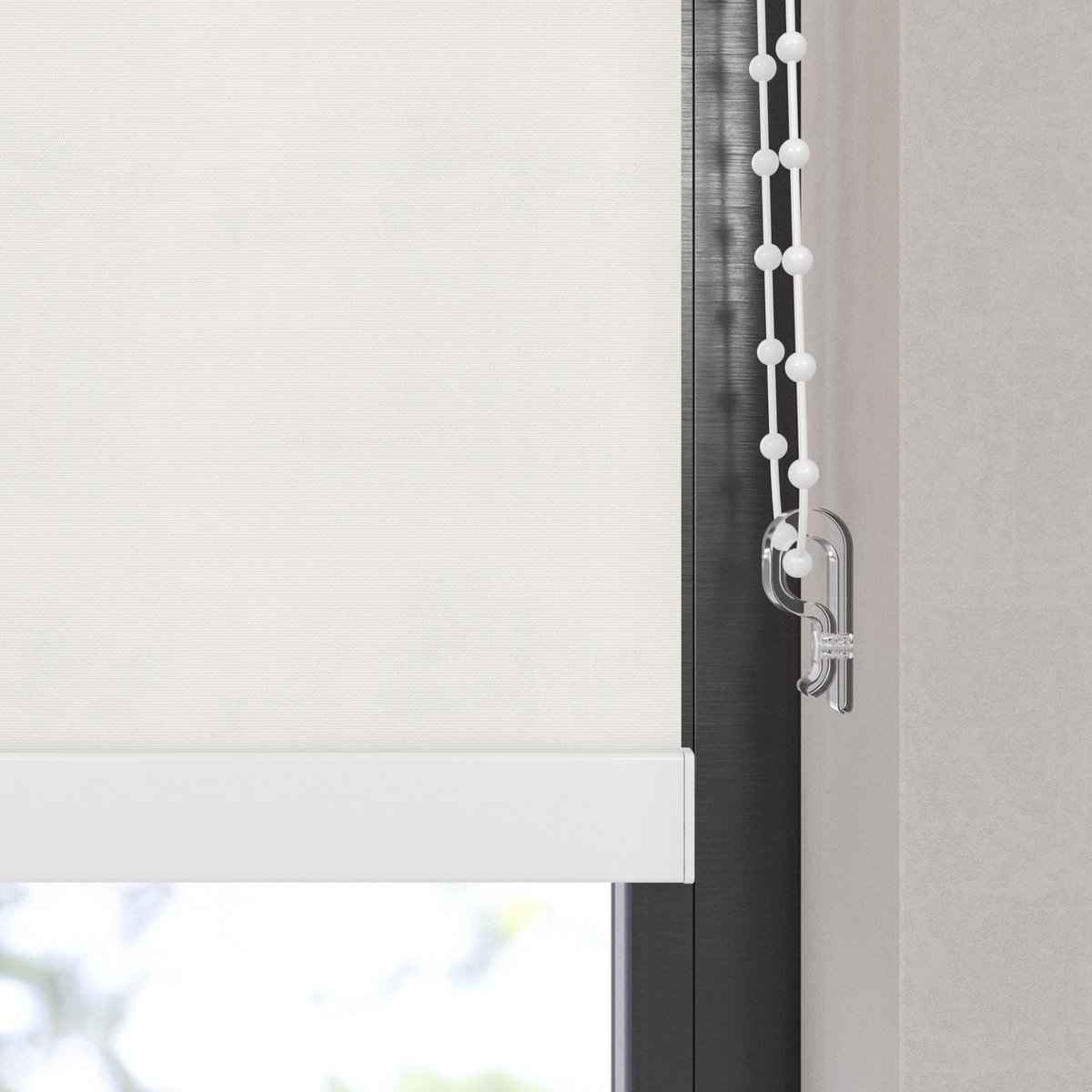 Dutchblinds Rolgordijn - verduisterend - Off White - 120x275cm - Raamdecoratie op maat