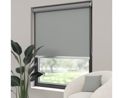 Dutchblinds Rolgordijn - verduisterend - Grijs - 165x275cm - Raamdecoratie op maat