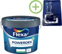Flexa Powerdek Muurverf - Muren & Plafonds - Binnen - Wit - 10 L + Muurverfset 5-delig
