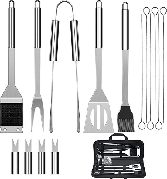 flintronic BBQ Grill Tool Set met geschenkdoos, 15 stuks premium