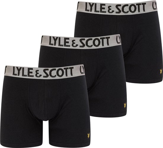 Lyle & Scott - Heren Onderbroeken Christopher 3-Pack Boxers - Zwart - Maat L