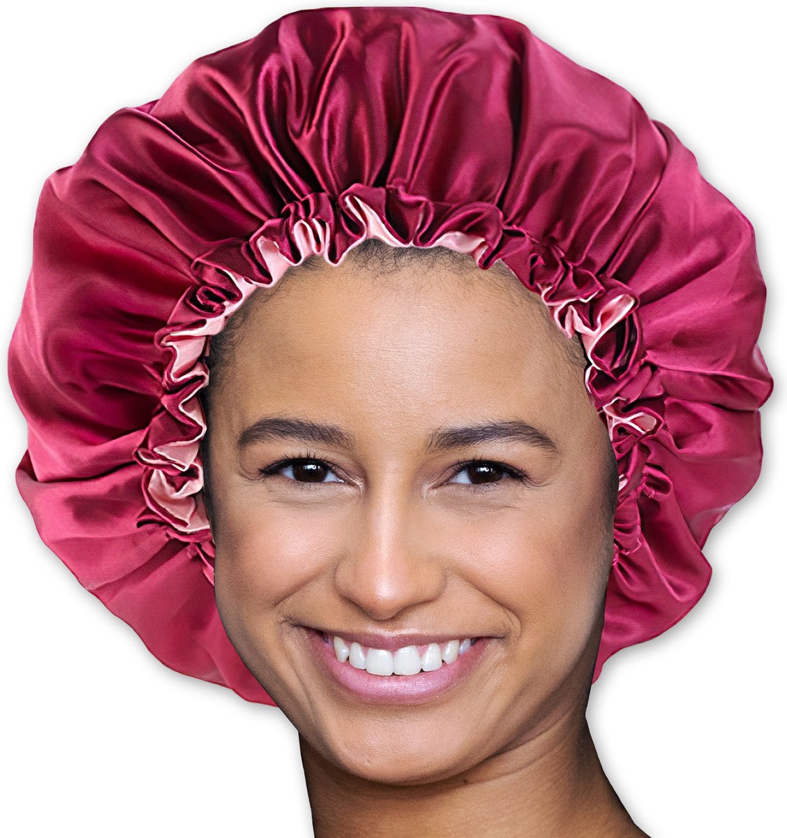 Rode Satijnen Slaapmuts AfricanFabs® / Hair Bonnet / Haar bonnet van Satijn / Satin bonnet / Afro nachtmuts voor slapen