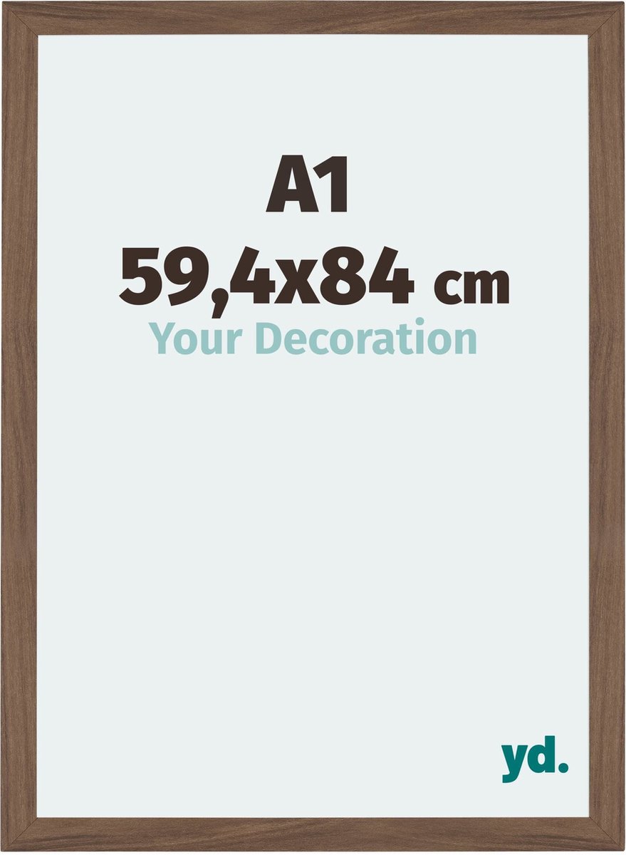 Your Decoration - Fotolijst A1 59,4x84 cm - MDF - Walnoot Donker - Mura