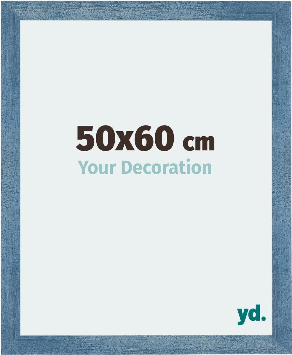yd. Your Decoration - Fotolijst 50x60 cm - MDF - Helder Blauw Geveegd - Mura