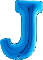 Folieballon 100cm letter J blauw