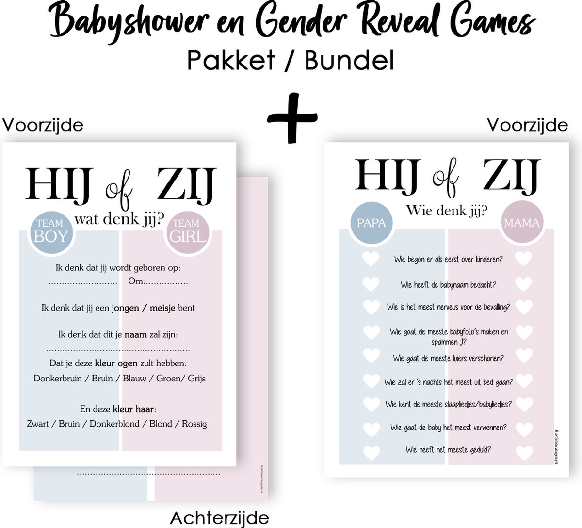 Goedkoopste BUNDEL BSG319 en BSG320 totaal 40 stuks | Babyshower Spelletjes en Babyshower invulkaarten - Gender Reveal - Oh Baby - Babyshower versiering - Babykaarten - Babyvoorspellingen - Babyshower - Babyshowerspelletjes - Gender Reveal - Invulkaarten