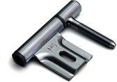 DX - Inboorpaumelle - Ø 14 mm - grijze nylon ring - voor houten deuren en metalen montagekozijnen - staal satijn verchroomd