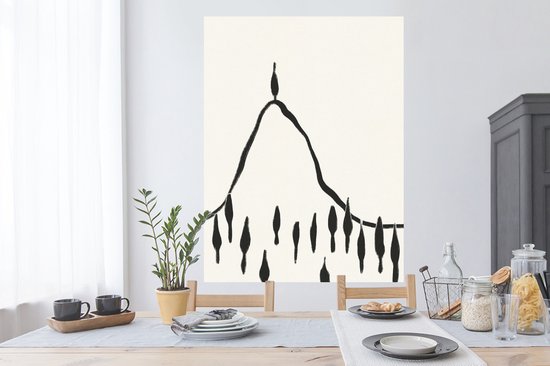 Stickers muraux - Film autocollant - Abstrait - Zwart - Wit - Paysage - 90x120 cm - Film adhésif - Stickers muraux Chambre d'enfant - Papier peint autocollant - Papier peint autocollant - Film autocollant