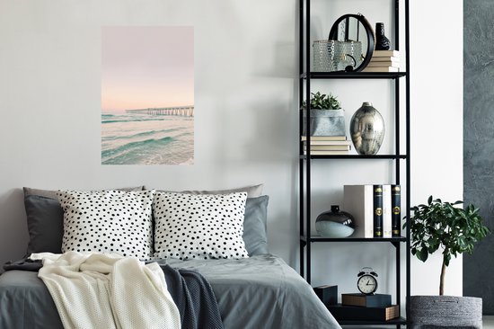Poster Zee - Strand - Brug - Natuur - Zonsondergang - 60x90 cm